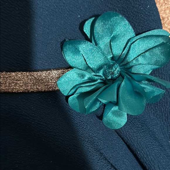 Dollie & Me Blue Silver Pleated Fit and Flare Dress - Picture 3 of 4